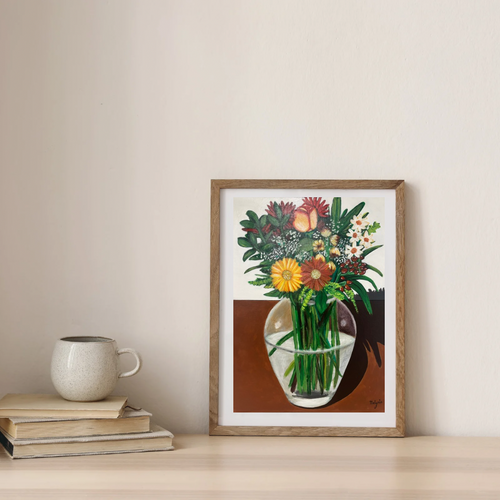 Bouquet de fleurs en vase (PRINT).