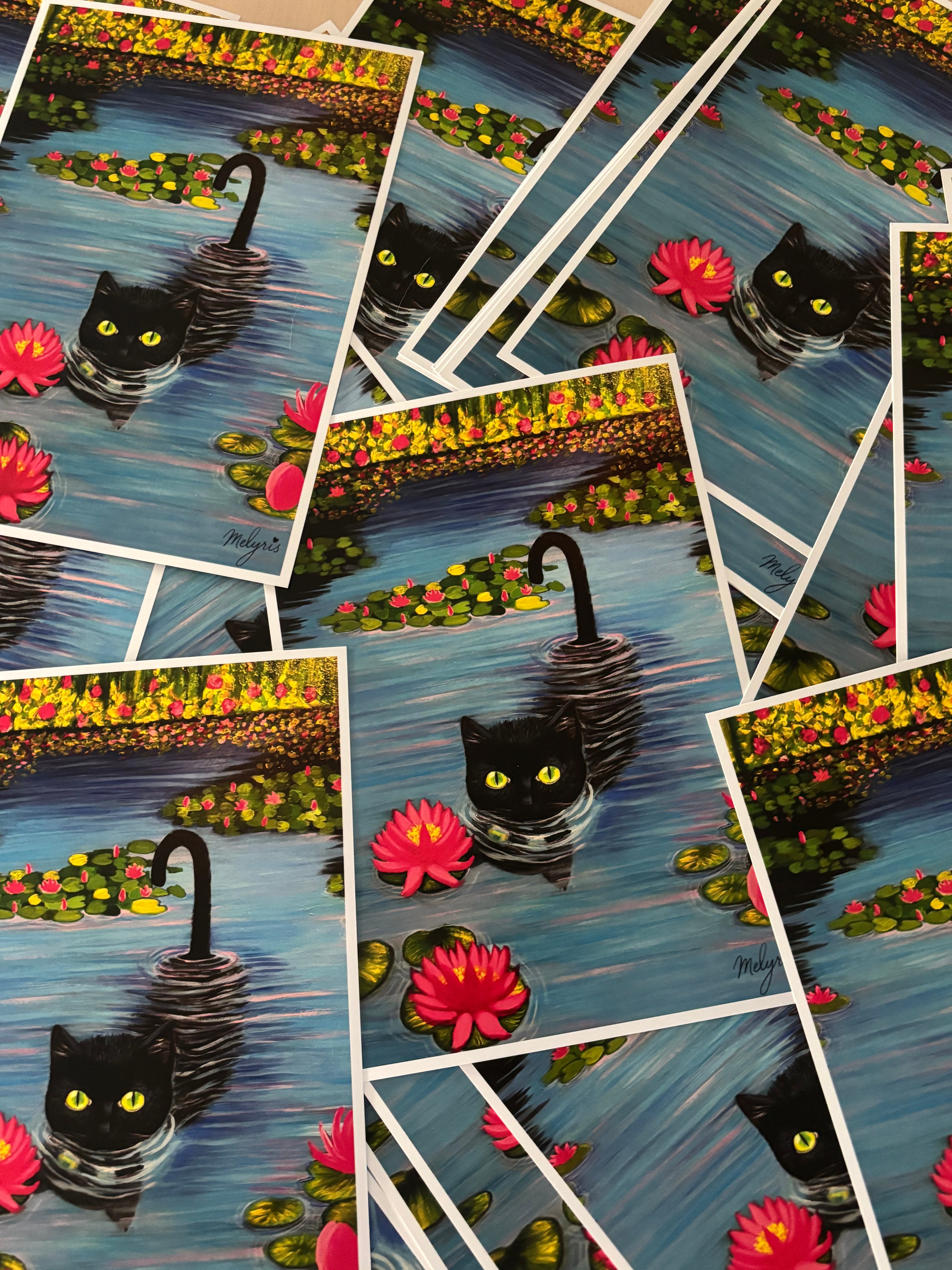 Le chat du lotus - Édition encadrée.