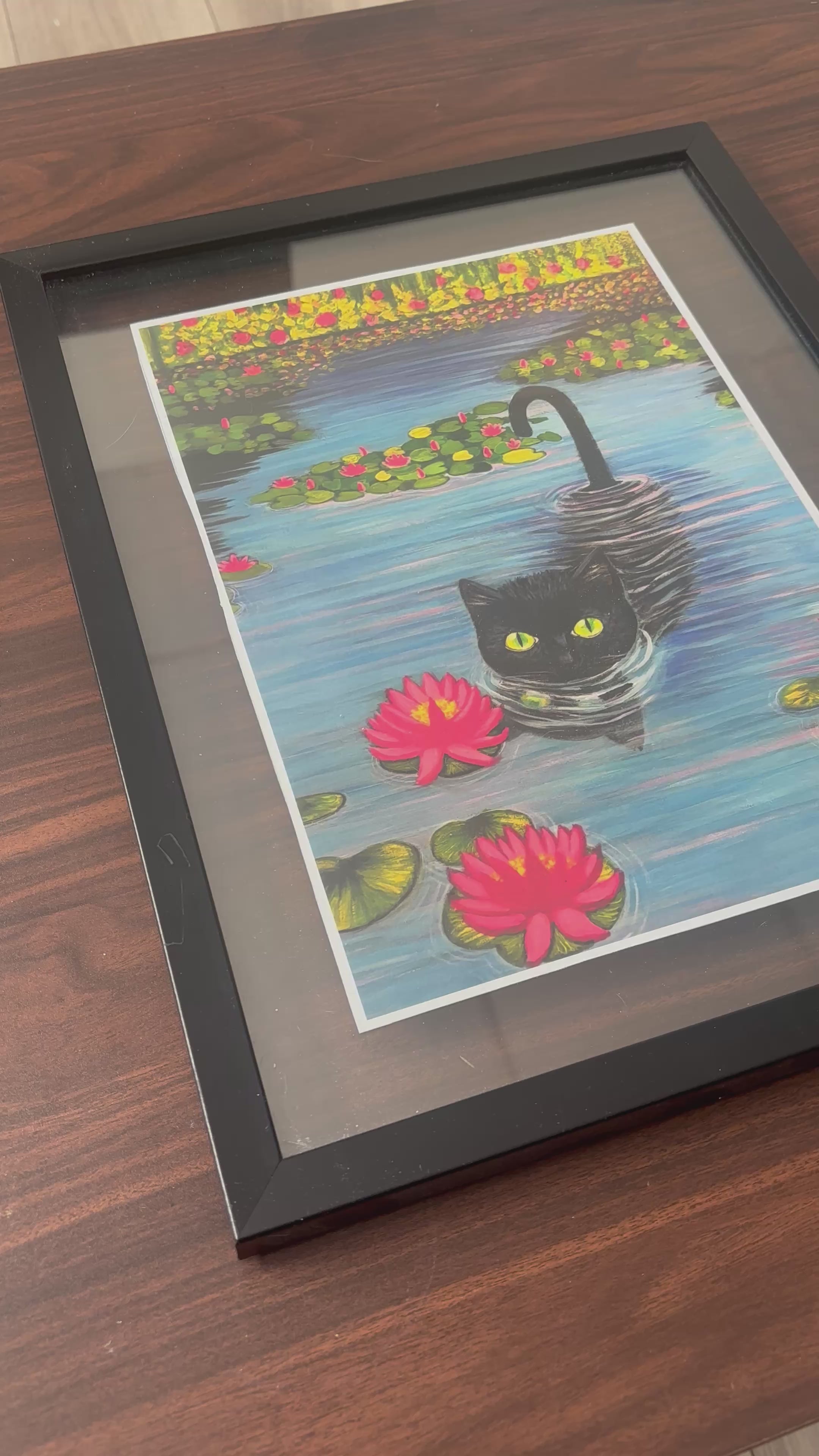 Le chat du lotus - Édition encadrée.